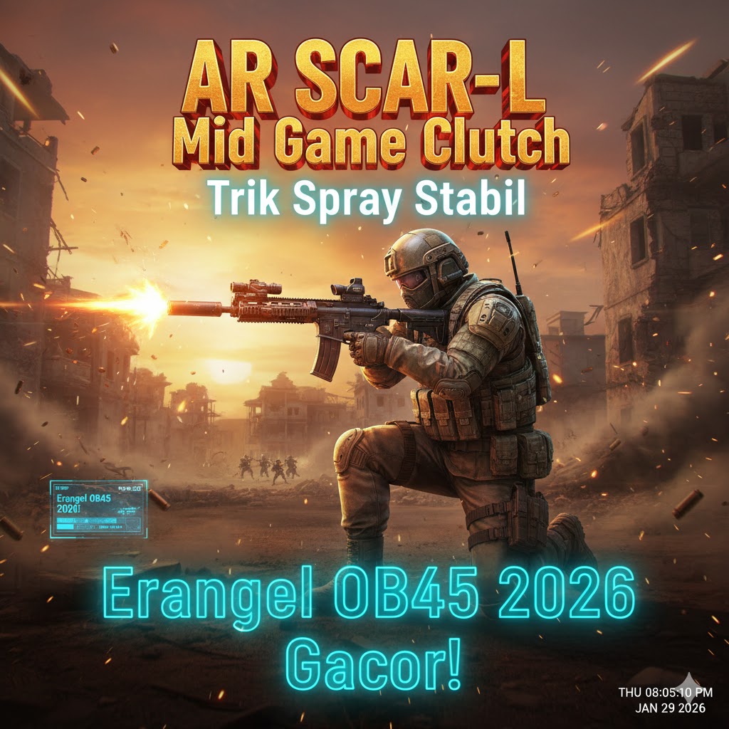 AR SCAR-L Mid Game Clutch PUBG: Trik Spray Stabil Erangel OB45 2026 Gacor!