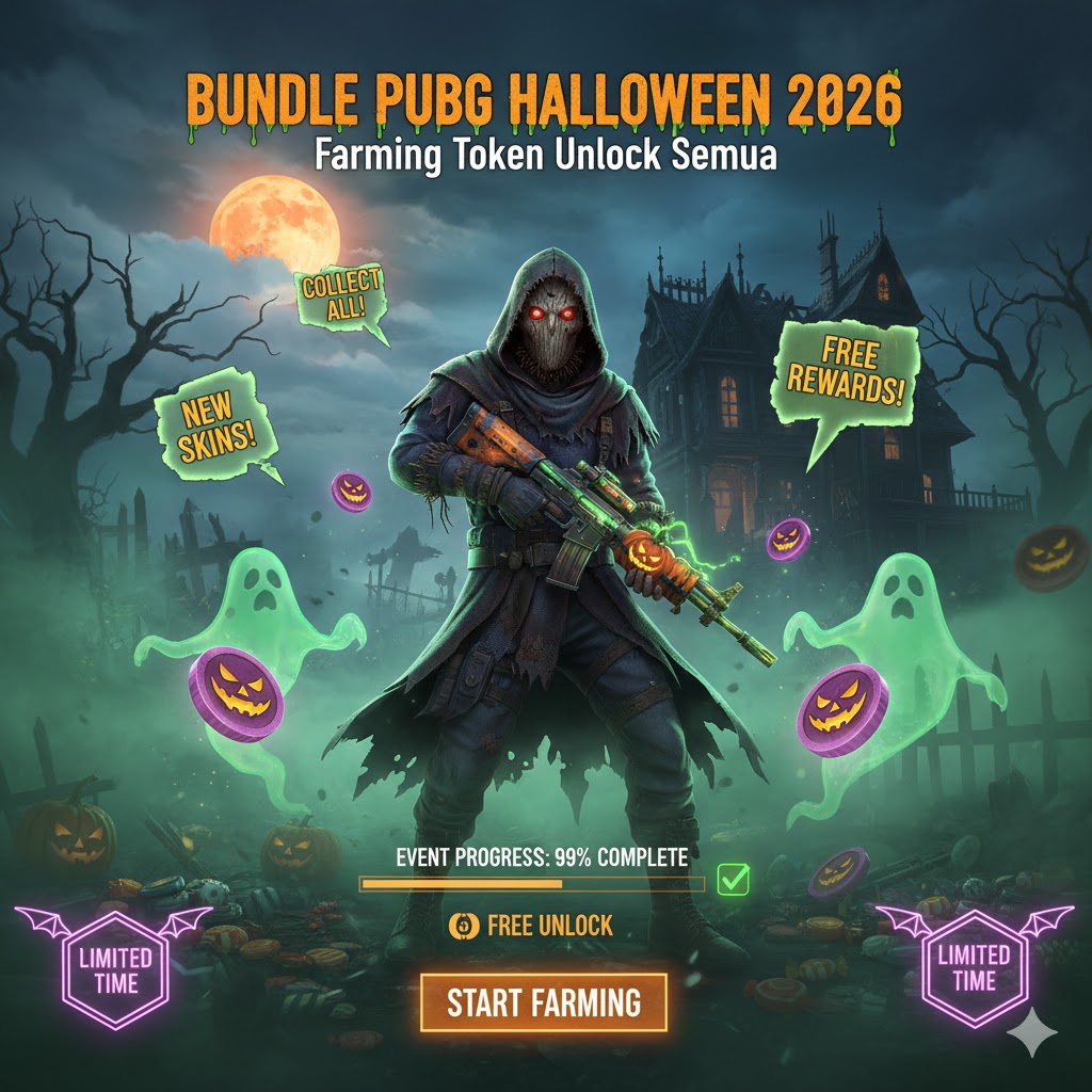 Bundle PUBG Halloween 2026: Farming Token Unlock Semua Skin Horor Gratis OB45!