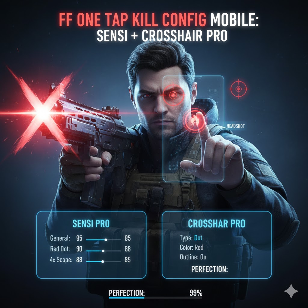 FF One Tap Kill Config Mobile: Sensi + Crosshair Pro untuk Headshot Instan 2026!