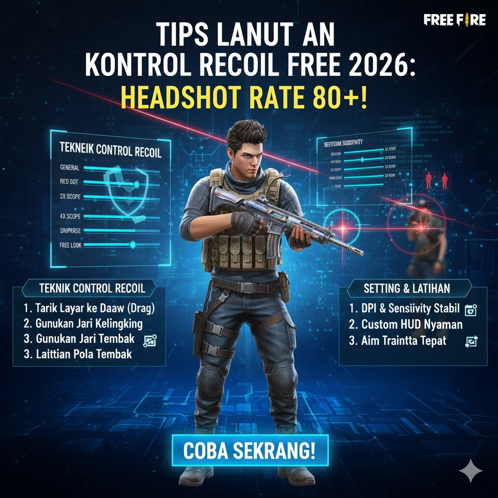 Tips Lanjutan Kontrol Recoil Free Fire 2026: Headshot Rate 80%+!