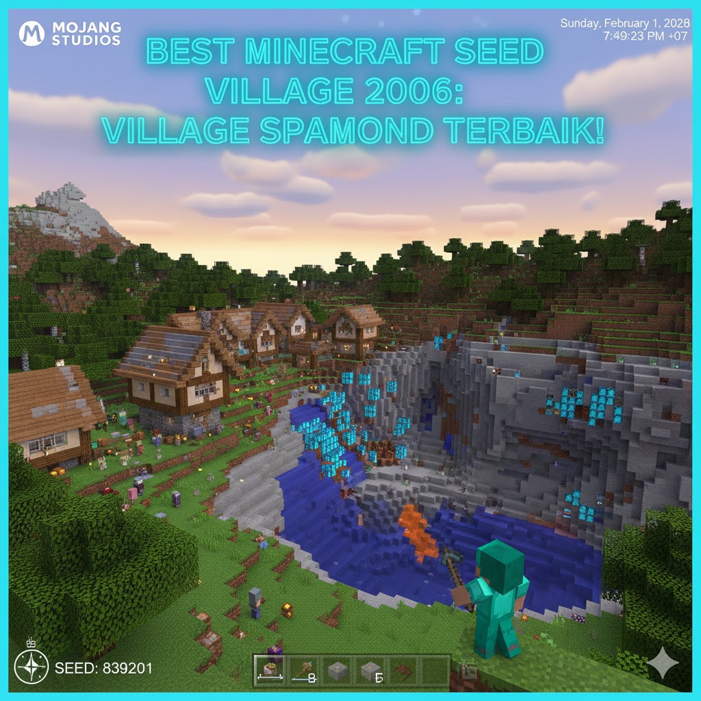 Best Minecraft Seed 2026: Village Spawn Diamond Terbaik!
