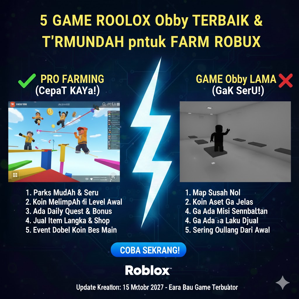 5 Game Roblox Obby Terbaik & Termudah untuk Farm Robux!