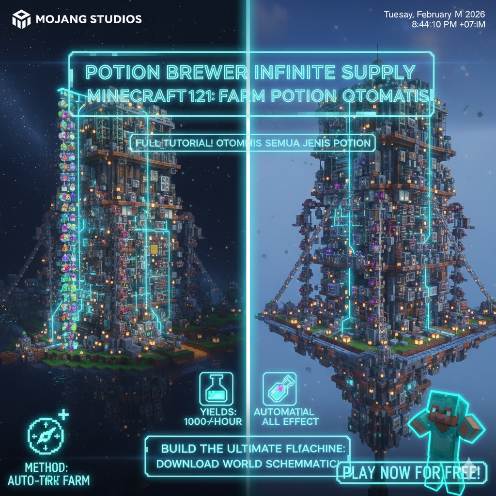 Potion Brewer Infinite Supply Minecraft 1.21: Farm Potion Otomatis!