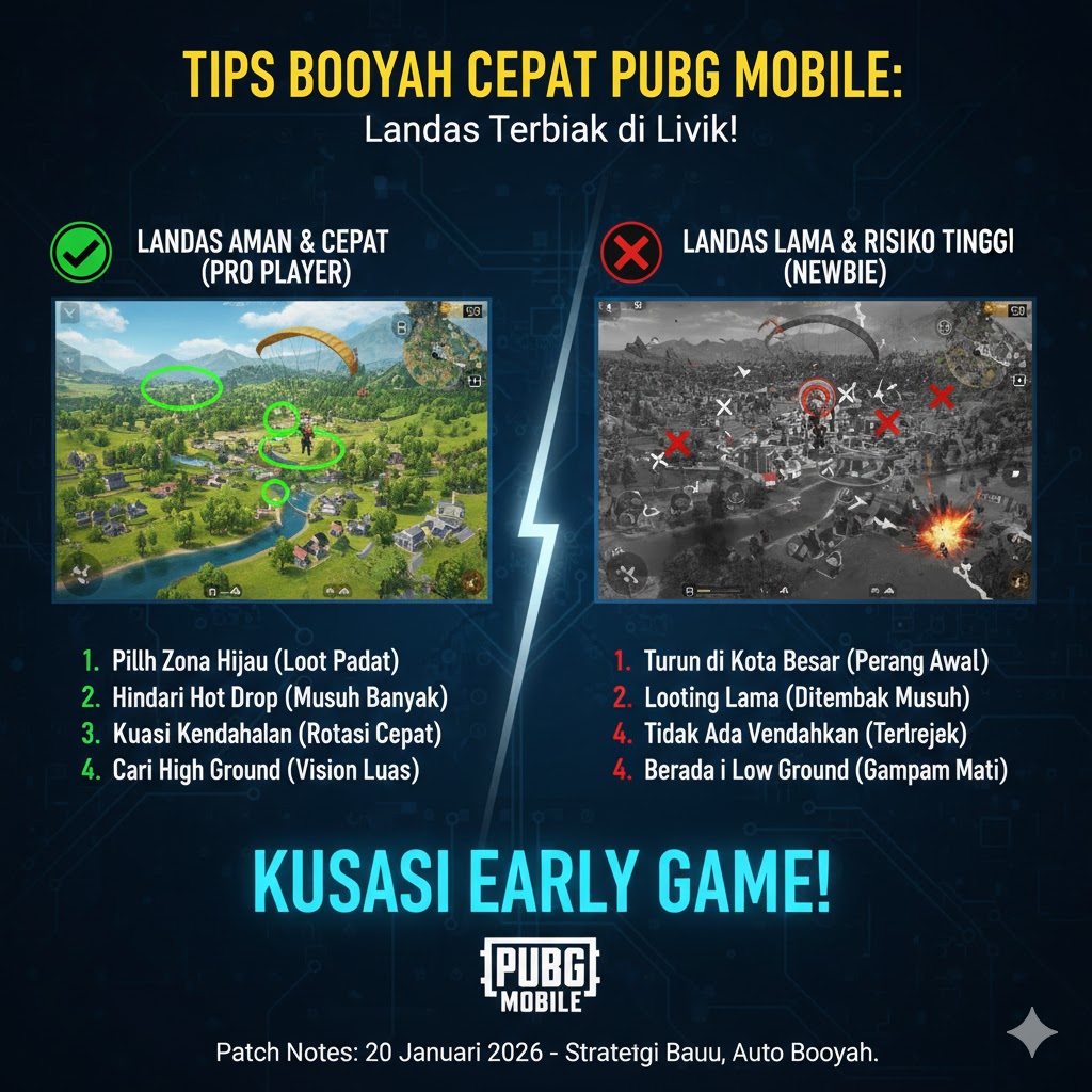 Tips Booyah Cepat PUBG Mobile: Landas Terbaik di Livik!