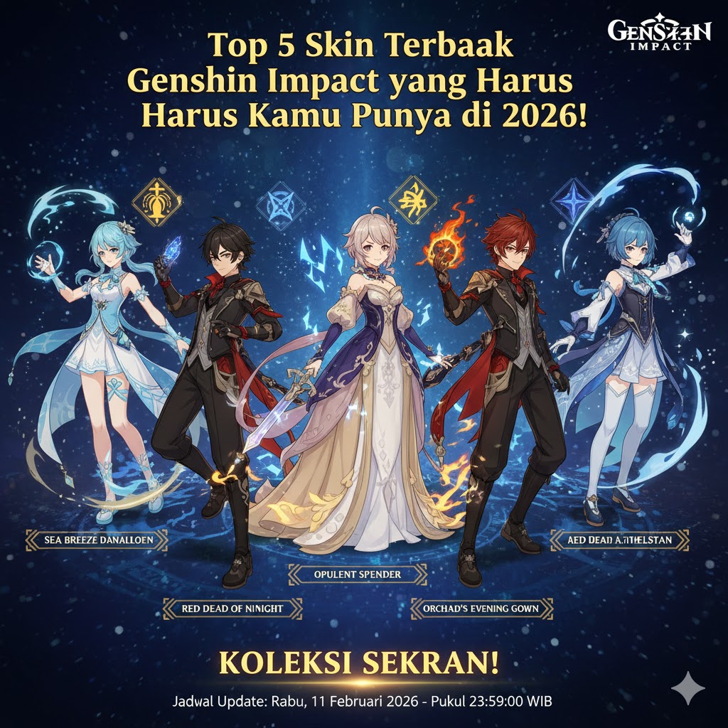Top 5 Skin Terbaik Genshin Impact yang Harus Kamu Punya di 2026!