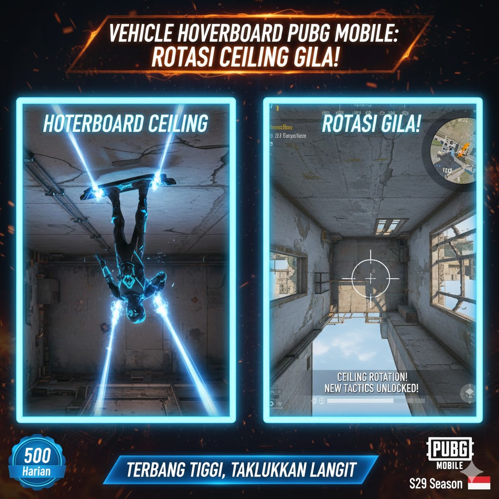 Vehicle Hoverboard PUBG Mobile: Rotasi Ceiling Gila!