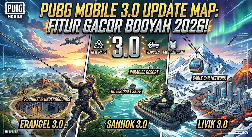 PUBG Mobile 3.0 Update Map: Fitur Gacor Booyah 2026!